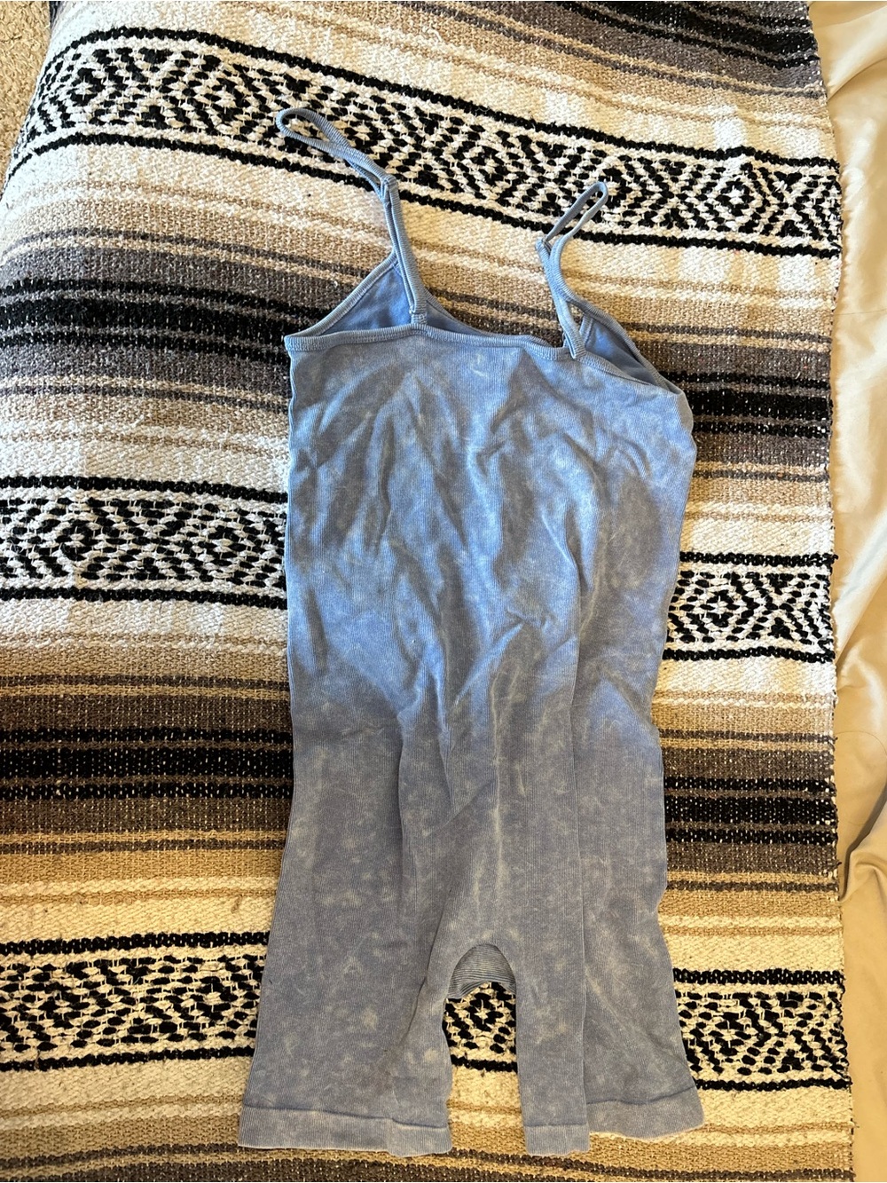 Light Blue Washed Tank Romper - Picture 3 of 3